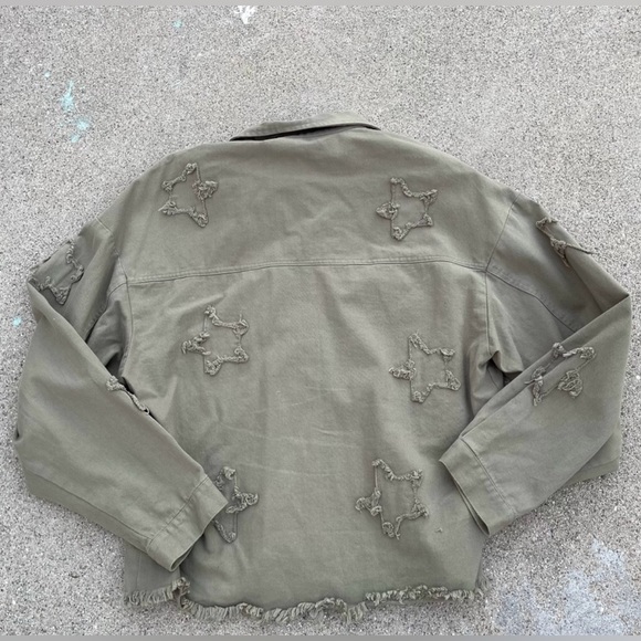 Newbury Kustom Green Jacket with Star Patches - Picture 4 of 4